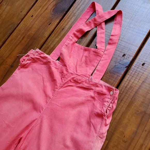 True vintage antique 1930's 30's baby toddler little girls pink overalls